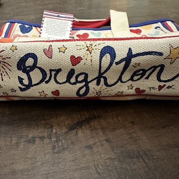 NWT BRIGHTON Red White And You Mini Canvas Tote Crossbody Bag - Picture 4 of 7